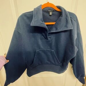 Beyond Yoga Navy High-Collar Sweatshirt